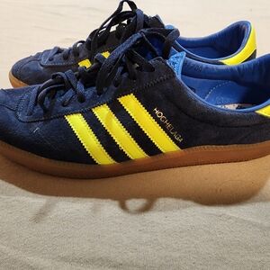 Men's Navy and Yellow Sneakers